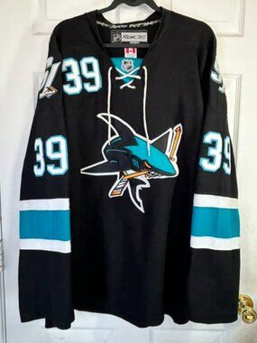 San Jose Sharks Couture #39 Jersey By Reebok/CCM Canada w/Fight Strap-XXXL (56)